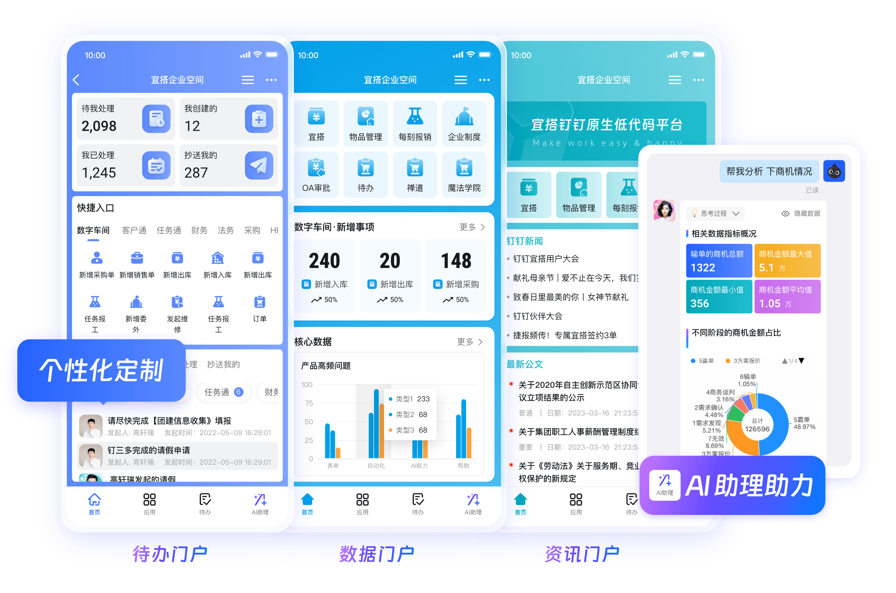 钉钉绿色数字化办公界面